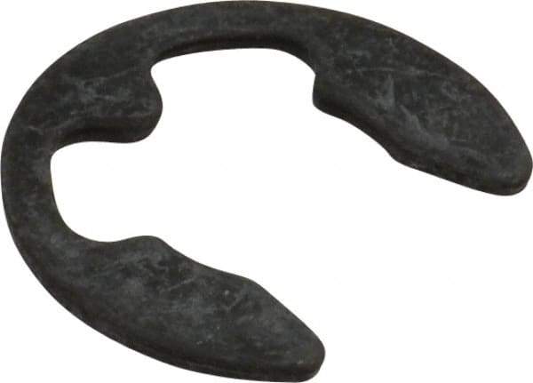 Rotor Clip - 12mm Groove Diam, 13 to 18mm Shaft Diam, Phosphate & Oil Steel, E Style External Retaining Rings - 1.35mm Groove Width, 1.3mm Ring Thickness, Grade 1060-1090 - Exact Industrial Supply