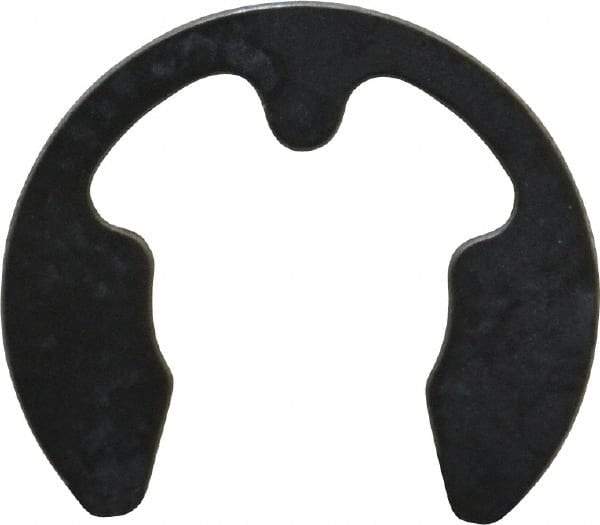 Rotor Clip - 8mm Groove Diam, 9 to 12mm Shaft Diam, Phosphate & Oil Steel, E Style External Retaining Rings - 1.05mm Groove Width, 1mm Ring Thickness, Grade 1060-1090 - Exact Industrial Supply