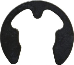Rotor Clip - 8mm Groove Diam, 9 to 12mm Shaft Diam, Phosphate & Oil Steel, E Style External Retaining Rings - 1.05mm Groove Width, 1mm Ring Thickness, Grade 1060-1090 - Exact Industrial Supply