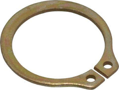 Rotor Clip - 0.559" Groove Diam, 19/32" Shaft Diam, Zinc Yellow Dichromate Steel, Snap External Retaining Rings - 0.039" Groove Width, 0.017" Groove Depth, 0.035" Ring Thickness, Grade 1060-1090 - Exact Industrial Supply