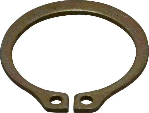 Rotor Clip - 0.588" Groove Diam, 5/8" Shaft Diam, Zinc Yellow Dichromate Steel, Snap External Retaining Rings - 0.039" Groove Width, 0.018" Groove Depth, 0.035" Ring Thickness, Grade 1060-1090 - Exact Industrial Supply