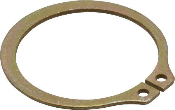 Rotor Clip - 1-13/32" Groove Diam, 1-1/2" Shaft Diam, Zinc Yellow Dichromate Steel, Snap External Retaining Rings - 0.056" Groove Width, 0.047" Groove Depth, 0.05" Ring Thickness, Grade 1060-1090 - Exact Industrial Supply