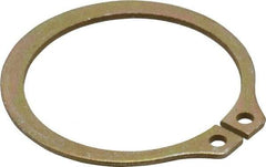 Rotor Clip - 1-13/32" Groove Diam, 1-1/2" Shaft Diam, Zinc Yellow Dichromate Steel, Snap External Retaining Rings - 0.056" Groove Width, 0.047" Groove Depth, 0.05" Ring Thickness, Grade 1060-1090 - Exact Industrial Supply