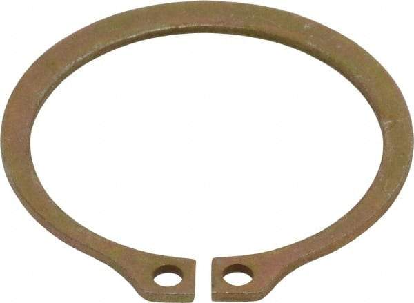 Rotor Clip - 1.65" Groove Diam, 1-3/4" Shaft Diam, Zinc Yellow Dichromate Steel, Snap External Retaining Rings - 0.068" Groove Width, 0.05" Groove Depth, 0.062" Ring Thickness, Grade 1060-1090 - Exact Industrial Supply