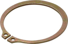 Rotor Clip - 2.12" Groove Diam, 2-1/4" Shaft Diam, Zinc Yellow Dichromate Steel, Snap External Retaining Rings - 0.086" Groove Width, 0.065" Groove Depth, 0.078" Ring Thickness, Grade 1060-1090 - Exact Industrial Supply