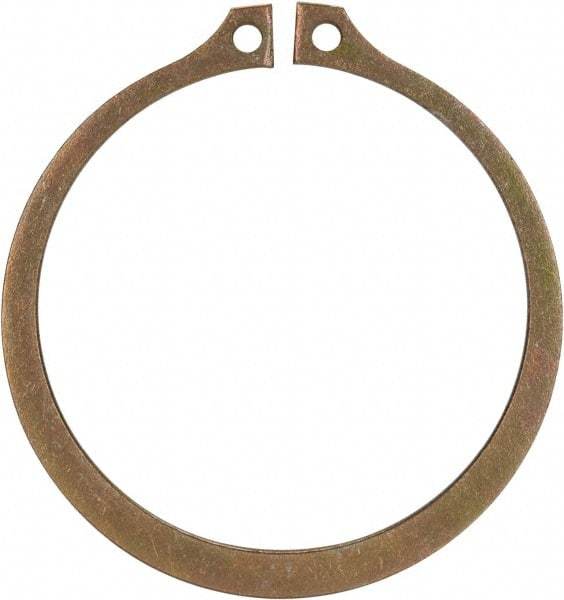 Rotor Clip - 2.36" Groove Diam, 2-1/2" Shaft Diam, Zinc Yellow Dichromate Steel, Snap External Retaining Rings - 0.086" Groove Width, 0.07" Groove Depth, 0.078" Ring Thickness, Grade 1060-1090 - Exact Industrial Supply
