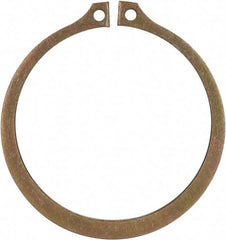 Rotor Clip - 2.36" Groove Diam, 2-1/2" Shaft Diam, Zinc Yellow Dichromate Steel, Snap External Retaining Rings - 0.086" Groove Width, 0.07" Groove Depth, 0.078" Ring Thickness, Grade 1060-1090 - Exact Industrial Supply