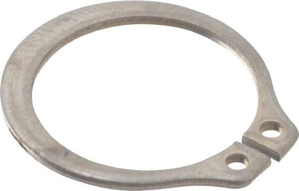 Rotor Clip - 0.559" Groove Diam, 19/32" Shaft Diam, Zinc-Plated Stainless Steel, Snap External Retaining Rings - 0.039" Groove Width, 0.017" Groove Depth, 0.035" Ring Thickness, Grade 15-7 Grade 632 - Exact Industrial Supply