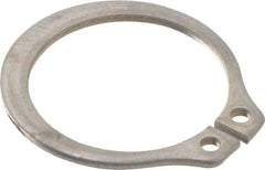 Rotor Clip - 0.559" Groove Diam, 19/32" Shaft Diam, Zinc-Plated Stainless Steel, Snap External Retaining Rings - 0.039" Groove Width, 0.017" Groove Depth, 0.035" Ring Thickness, Grade 15-7 Grade 632 - Exact Industrial Supply