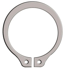 Rotor Clip - 0.382" Groove Diam, 13/32" Shaft Diam, Zinc-Plated Stainless Steel, Snap External Retaining Rings - 0.029" Groove Width, 0.012" Groove Depth, 0.025" Ring Thickness, Grade 15-7 Grade 632 - Exact Industrial Supply