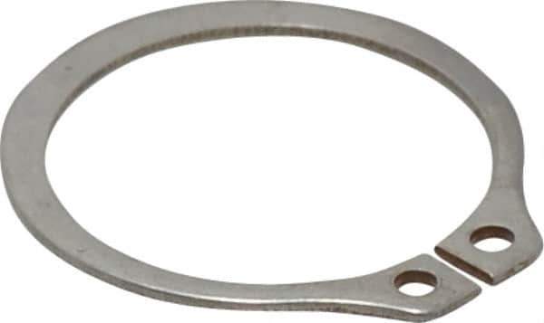 Rotor Clip - 0.94" Groove Diam, 1" Shaft Diam, Zinc-Plated Stainless Steel, Snap External Retaining Rings - 0.046" Groove Width, 0.03" Groove Depth, 0.042" Ring Thickness, Grade 15-7 Grade 632 - Exact Industrial Supply