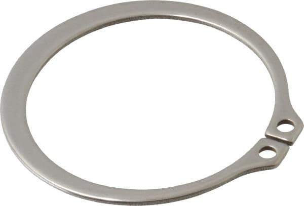 Rotor Clip - 1.886" Groove Diam, 2" Shaft Diam, Zinc-Plated Stainless Steel, Snap External Retaining Rings - 0.068" Groove Width, 0.057" Groove Depth, 0.062" Ring Thickness, Grade 15-7 Grade 632 - Exact Industrial Supply