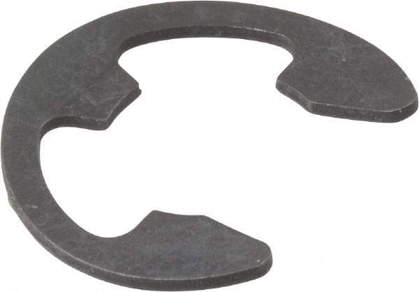 Rotor Clip - 0.485" Groove Diam, 5/8" Shaft Diam, Phosphate Steel, Bowed E Style External Retaining Rings - 0.077" Groove Width, 0.07" Groove Depth, 0.042" Ring Thickness, Grade 1060-1090 - Exact Industrial Supply