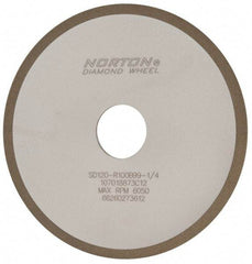 Norton - 6" Diam x 1-1/4" Hole x 1/8" Thick, 120 Grit Surface Grinding Wheel - Diamond, Type 1A1, Fine Grade, Resinoid Bond - Exact Industrial Supply