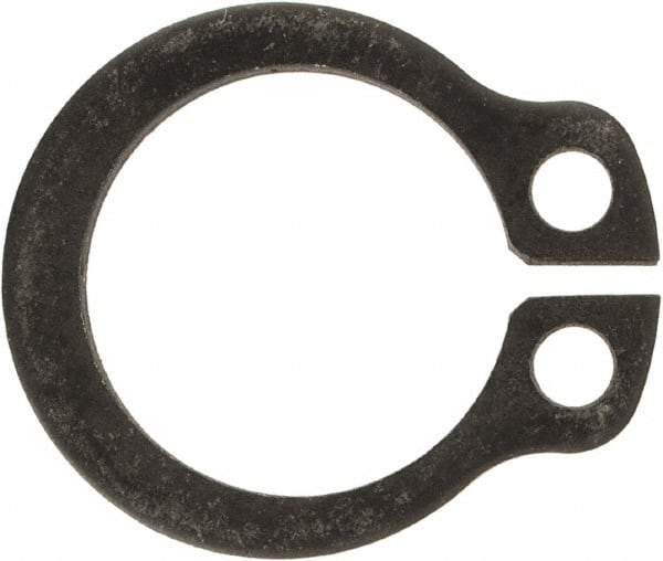 Rotor Clip - 9.6mm Groove Diam, 10mm Shaft Diam, Phosphate & Oil Steel, Snap External Retaining Rings - 1.1mm Groove Width, 0.2mm Groove Depth, 1mm Ring Thickness, Grade 1060-1090 - Exact Industrial Supply