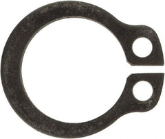 Rotor Clip - 9.6mm Groove Diam, 10mm Shaft Diam, Phosphate & Oil Steel, Snap External Retaining Rings - 1.1mm Groove Width, 0.2mm Groove Depth, 1mm Ring Thickness, Grade 1060-1090 - Exact Industrial Supply