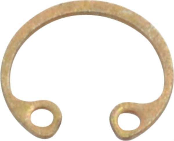 Rotor Clip - 0.015" Thick, Zinc Yellow Dichromate Finish, Steel Snap Internal Retaining Ring - 0.02" Groove Width, 0.009" Groove Depth, 0.268" Groove Diam, Grade 1060-1090 - Exact Industrial Supply