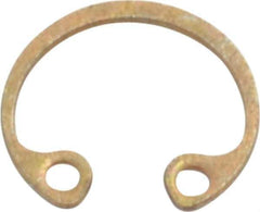 Rotor Clip - 0.015" Thick, Zinc Yellow Dichromate Finish, Steel Snap Internal Retaining Ring - 0.02" Groove Width, 0.009" Groove Depth, 0.268" Groove Diam, Grade 1060-1090 - Exact Industrial Supply