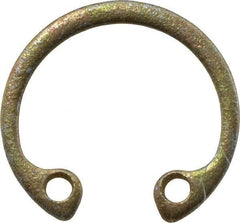 Rotor Clip - 0.025" Thick, Zinc Yellow Dichromate Finish, Steel Snap Internal Retaining Ring - 0.029" Groove Width, 0.011" Groove Depth, 0.397" Groove Diam, Grade 1060-1090 - Exact Industrial Supply