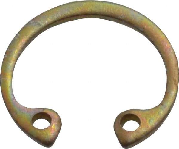 Rotor Clip - 0.035" Thick, Zinc Yellow Dichromate Finish, Steel Snap Internal Retaining Ring - 0.039" Groove Width, 0.015" Groove Depth, 0.53" Groove Diam, Grade 1060-1090 - Exact Industrial Supply