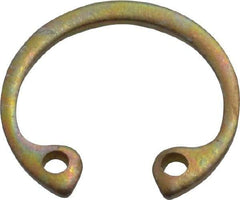 Rotor Clip - 0.035" Thick, Zinc Yellow Dichromate Finish, Steel Snap Internal Retaining Ring - 0.039" Groove Width, 0.015" Groove Depth, 0.53" Groove Diam, Grade 1060-1090 - Exact Industrial Supply