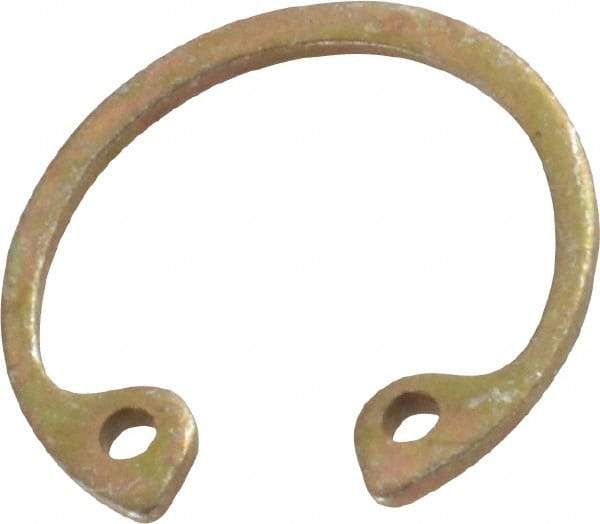 Rotor Clip - 0.035" Thick, Zinc Yellow Dichromate Finish, Steel Snap Internal Retaining Ring - 0.039" Groove Width, 0.017" Groove Depth, 0.596" Groove Diam, Grade 1060-1090 - Exact Industrial Supply
