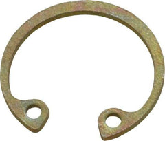 Rotor Clip - 0.035" Thick, Zinc Yellow Dichromate Finish, Steel Snap Internal Retaining Ring - 0.039" Groove Width, 0.02" Groove Depth, 0.665" Groove Diam, Grade 1060-1090 - Exact Industrial Supply