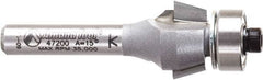 Amana Tool - 5/8" Cut Diam, 9/32" Length of Cut, 2 Flute Chamfer Edge Profile Router Bit - Carbide-Tipped, 1/4" Shank Diam, 2-3/32" OAL, Uncoated - Exact Industrial Supply