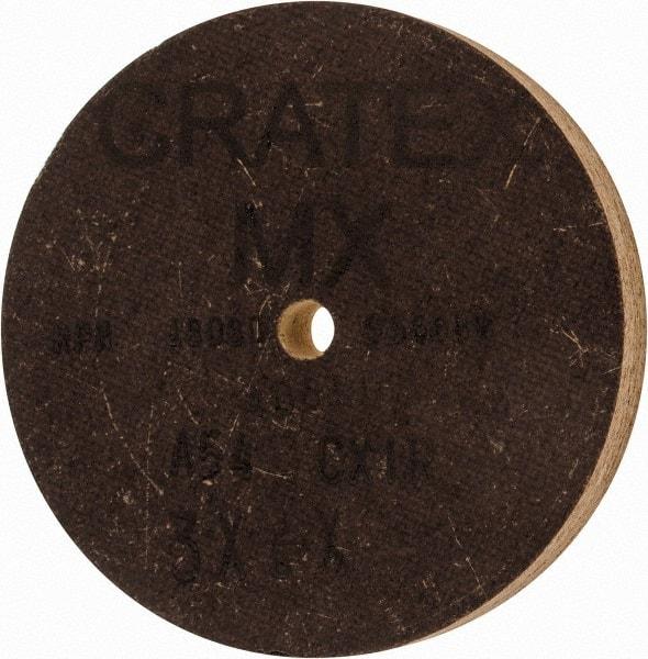 Cratex - 3" Diam x 1/4" Hole x 3/8" Thick, 54 Grit Surface Grinding Wheel - Aluminum Oxide, Type 1, Coarse Grade, 18,080 Max RPM, No Recess - Exact Industrial Supply