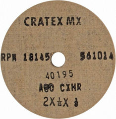 Cratex - 2" Diam x 1/4" Hole x 1/16" Thick, 80 Grit Surface Grinding Wheel - Aluminum Oxide, Type 1, Medium Grade, 18,145 Max RPM, No Recess - Exact Industrial Supply