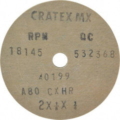 Cratex - 2" Diam x 1/4" Hole x 1/8" Thick, 80 Grit Surface Grinding Wheel - Aluminum Oxide, Type 1, Medium Grade, 18,145 Max RPM, No Recess - Exact Industrial Supply