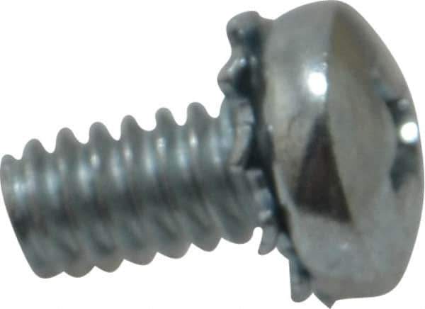 Value Collection - #10-24 UNC, 3/8" Length Under Head Phillips Drive Machine Screw - Pan Head, Grade J82 Steel, Zinc-Plated Finish, External Tooth - Exact Industrial Supply