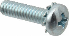 Value Collection - #10-24 UNC, 3/4" Length Under Head Phillips Drive Machine Screw - Pan Head, Grade J82 Steel, Zinc-Plated Finish, External Tooth - Exact Industrial Supply