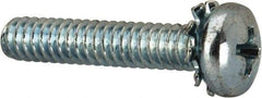 Value Collection - #10-24 UNC, 1" Length Under Head Phillips Drive Machine Screw - Pan Head, Grade J82 Steel, Zinc-Plated Finish, External Tooth - Exact Industrial Supply