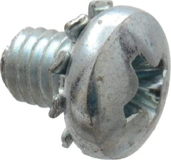 Value Collection - #10-32 UNF, 1/4" Length Under Head Phillips Drive Machine Screw - Pan Head, Grade J82 Steel, Zinc-Plated Finish, External Tooth - Exact Industrial Supply