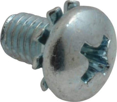 Value Collection - #10-32 UNF, 5/16" Length Under Head Phillips Drive Machine Screw - Pan Head, Grade J82 Steel, Zinc-Plated Finish, External Tooth - Exact Industrial Supply
