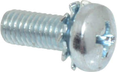 Value Collection - #10-32 UNF, 1/2" Length Under Head Phillips Drive Machine Screw - Pan Head, Grade J82 Steel, Zinc-Plated Finish, External Tooth - Exact Industrial Supply