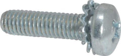 Value Collection - #10-32 UNF, 3/4" Length Under Head Phillips Drive Machine Screw - Pan Head, Grade J82 Steel, Zinc-Plated Finish, External Tooth - Exact Industrial Supply