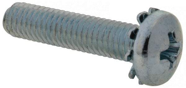 Value Collection - #10-32 UNF, 7/8" Length Under Head Phillips Drive Machine Screw - Pan Head, Grade 2 Steel, Zinc-Plated Finish, Without Washer - Exact Industrial Supply