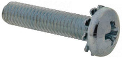 Value Collection - #10-32 UNF, 7/8" Length Under Head Phillips Drive Machine Screw - Pan Head, Grade 2 Steel, Zinc-Plated Finish, Without Washer - Exact Industrial Supply
