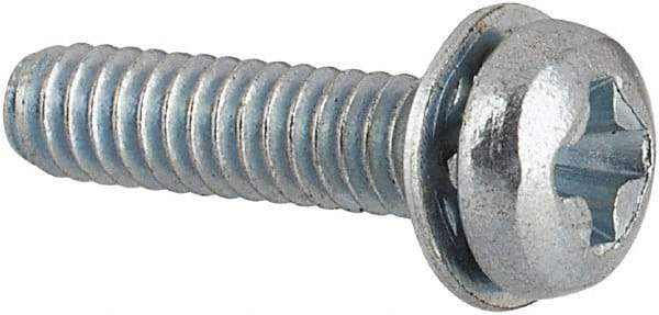 Value Collection - #2-56 UNC, 3/8" Length Under Head Phillips Drive Machine Screw - Pan Head, Grade J82 Steel, Zinc-Plated Finish, Internal Tooth - Exact Industrial Supply