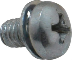 Value Collection - #10-32 UNF, 5/16" Length Under Head Phillips Drive Machine Screw - Pan Head, Grade J82 Steel, Zinc-Plated Finish, Internal Tooth - Exact Industrial Supply