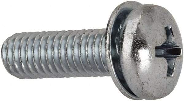 Value Collection - #10-32 UNF, 5/8" Length Under Head Phillips Drive Machine Screw - Pan Head, Grade J82 Steel, Zinc-Plated Finish, Internal Tooth - Exact Industrial Supply