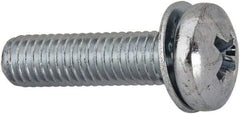 Value Collection - #10-32 UNF, 3/4" Length Under Head Phillips Drive Machine Screw - Pan Head, Grade J82 Steel, Zinc-Plated Finish, Internal Tooth - Exact Industrial Supply