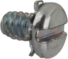 Value Collection - #4-40 UNC, 3/16" Length Under Head Slotted Drive Machine Screw - Pan Head, Grade J82 Steel, Zinc-Plated Finish, External Tooth - Exact Industrial Supply