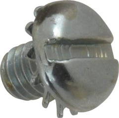 Value Collection - #10-32 UNF, 1/4" Length Under Head Slotted Drive Machine Screw - Pan Head, Grade J82 Steel, Zinc-Plated Finish, External Tooth - Exact Industrial Supply