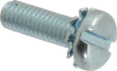 Value Collection - #10-32 UNF, 5/8" Length Under Head Slotted Drive Machine Screw - Pan Head, Grade J82 Steel, Zinc-Plated Finish, External Tooth - Exact Industrial Supply
