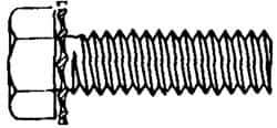 Value Collection - #10-24 UNC, 3/8" Length Under Head Hex Drive Machine Screw - Hex Head, Grade J82 Steel, Zinc-Plated Finish, External Tooth - Exact Industrial Supply