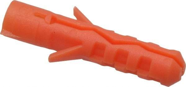Value Collection - 1/4" Diam, 1-3/16" Long, Plug Drywall & Hollow Wall Anchor - 1/4" Drill, Nylon, Use in Drywall & Hollow Wall - Exact Industrial Supply