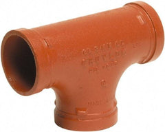 Made in USA - Size 4", Class 150, Malleable Iron Orange Pipe Tee - Grooved End Connection - Exact Industrial Supply